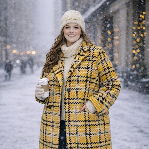 Tu Jackets & Blazers - Yellow Plaid Women's Coat, EUC, Size 22